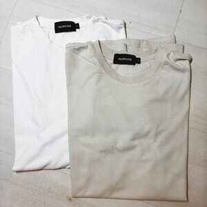 Talentless Short Sleeve T-Shirt Bundle (White and Beige) Size Large